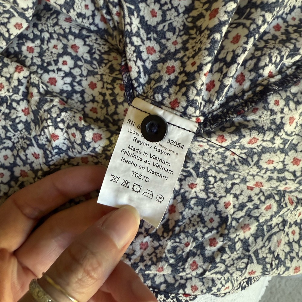 Anthropologie Floral Button-Down Dress - Black and White - Picture 4 of 5